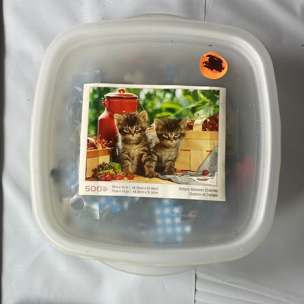 Kittens‎ Between Cherries 500 Piece Jigsaw Puzzle Cute Cats Complete?